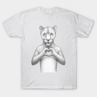 Girl Lion with heart T-Shirt